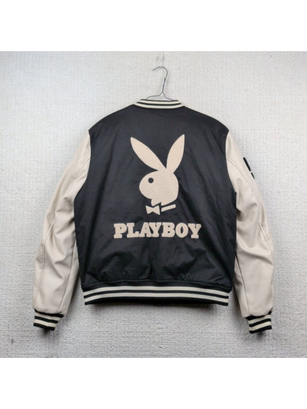 Y2K Playboy Magazine Varsity Bomber Jacket Men M Big Bunny Head Spell Out Logo